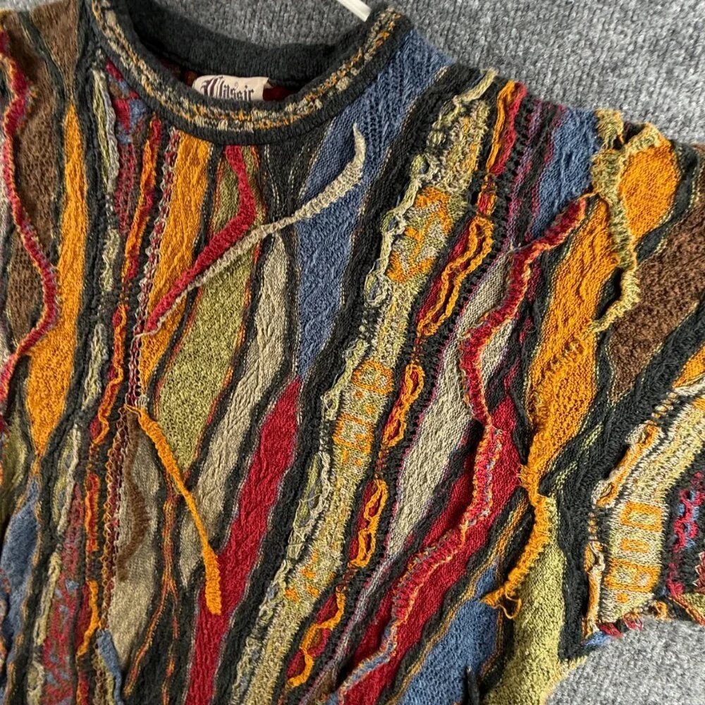 Coogi Classic Linen Blend Australia Sweater XL Pullover Colorful Authentic - Picture 5 of 16